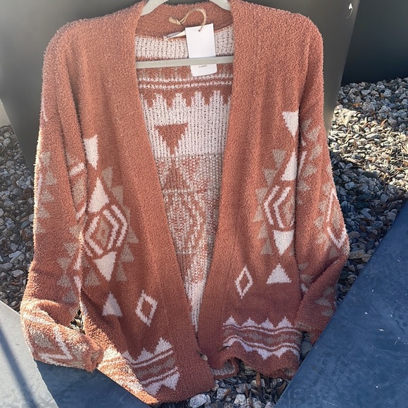 128 LAST 1! CLEARANCE Aztec soft cozy Western long sleeve orange boho cardigan - Picture 8 of 8